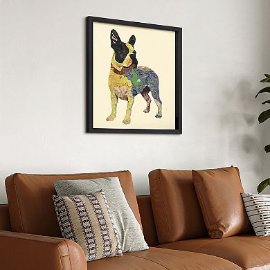 Empire Art Direct Boston Terrier Collage Thick Framed Wall Art