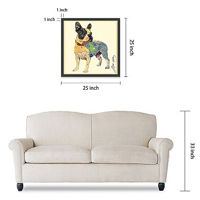 Empire Art Direct Boston Terrier Collage Thick Framed Wall Art