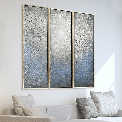 Silver Finish Textured Metallic Wall Art 3-piece Set