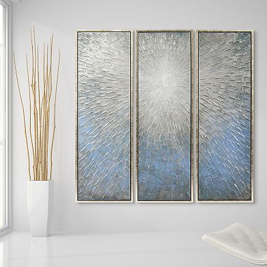 Silver Finish Textured Metallic Wall Art 3-piece Set