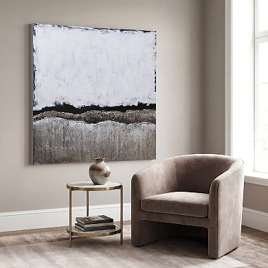 White Atmosphere Textured Metallic Wall Art