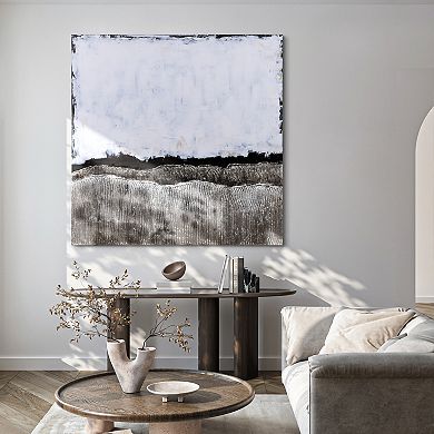 White Atmosphere Textured Metallic Wall Art