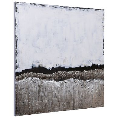 White Atmosphere Textured Metallic Wall Art
