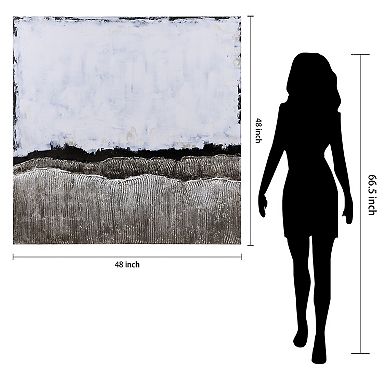 White Atmosphere Textured Metallic Wall Art