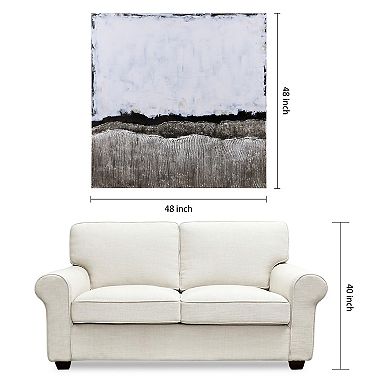 White Atmosphere Textured Metallic Wall Art