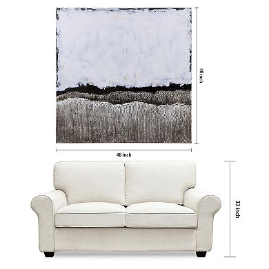 White Atmosphere Textured Metallic Wall Art