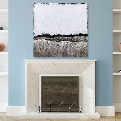 White Atmosphere Textured Metallic Wall Art