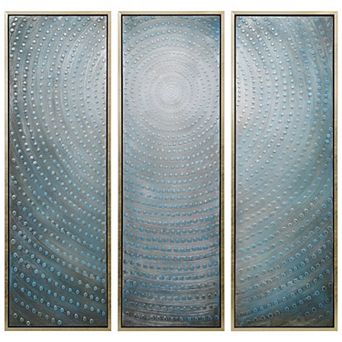 Concentric Textured Metallic Wall Art 3 pc Set