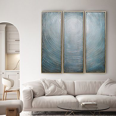 Concentric Textured Metallic Wall Art 3-piece Set