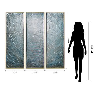 Concentric Textured Metallic Wall Art 3-piece Set