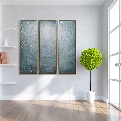 Concentric Textured Metallic Wall Art 3-piece Set