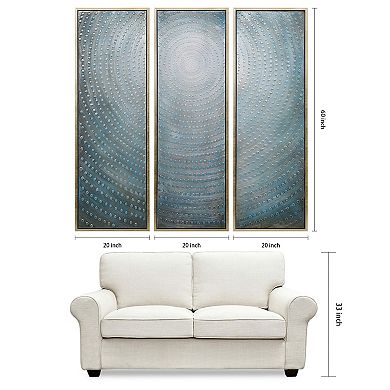 Concentric Textured Metallic Wall Art 3-piece Set