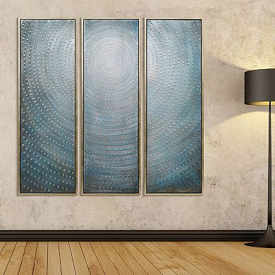 Concentric Textured Metallic Wall Art 3-piece Set
