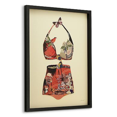 Monte Carlo Beach Collage Framed Graphic Wall Art