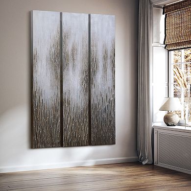 Dreamy Field Textured Metallic Wall Art 3-piece Set