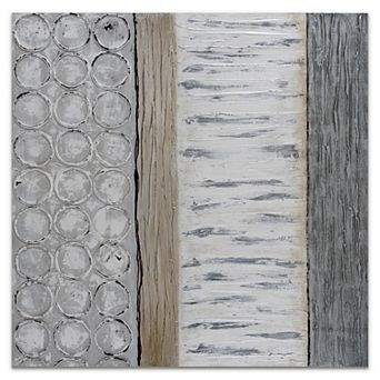 Peaceful Gray Textured Metallic Wall Art