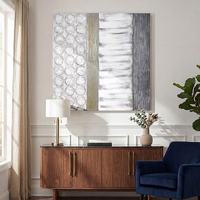 Peaceful Grey Textured Metallic Wall Art