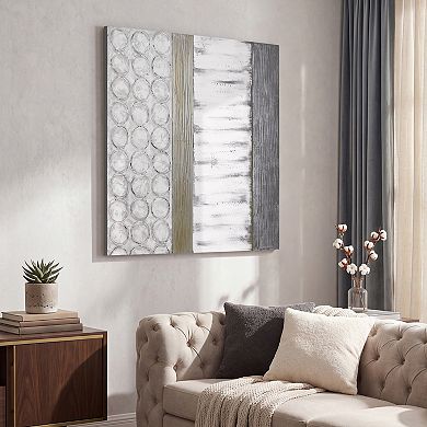 Peaceful Grey Textured Metallic Wall Art