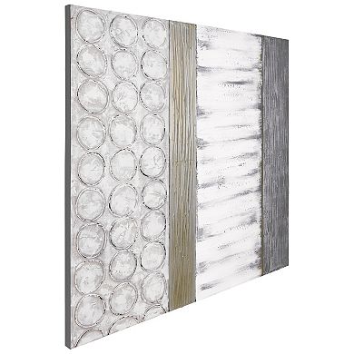Peaceful Grey Textured Metallic Wall Art