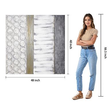Peaceful Grey Textured Metallic Wall Art