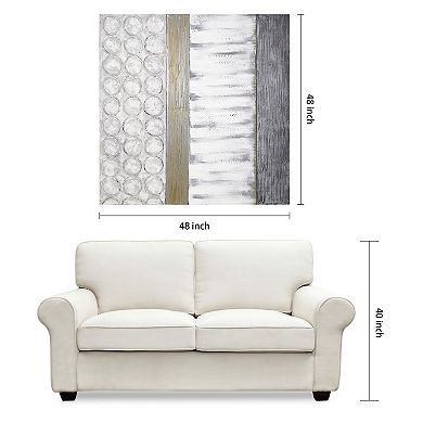 Peaceful Grey Textured Metallic Wall Art