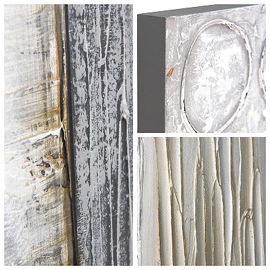 Peaceful Grey Textured Metallic Wall Art