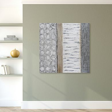 Peaceful Grey Textured Metallic Wall Art