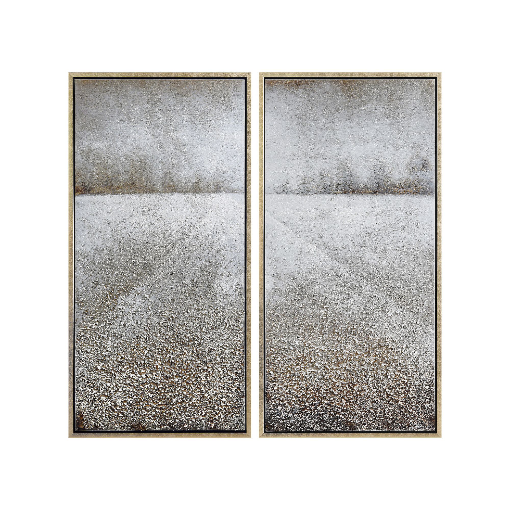 Pebble Road Textured Metallic Wall Art, Gray