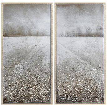 Pebble Road Textured Metallic Wall Art