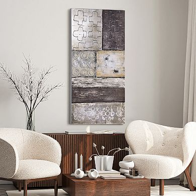 Stacked 2 Textured Metallic Wall Art