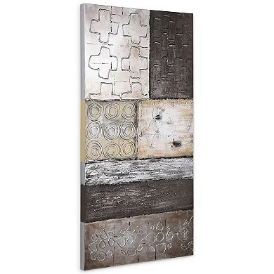 Stacked 2 Textured Metallic Wall Art