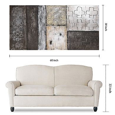 Stacked 2 Textured Metallic Wall Art