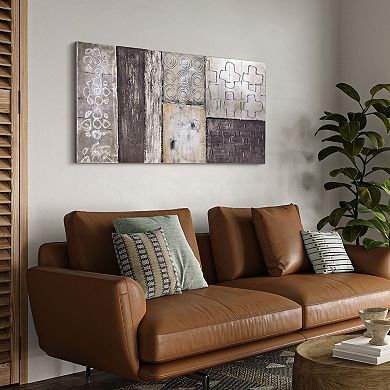 Stacked 2 Textured Metallic Wall Art