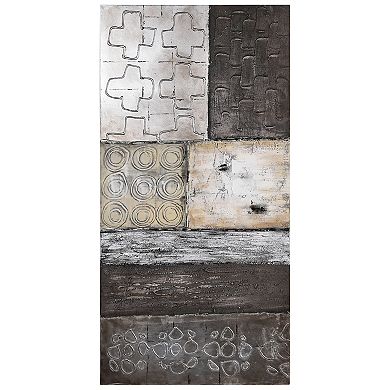 Stacked 2 Textured Metallic Wall Art