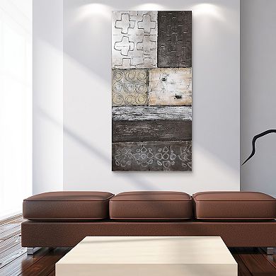 Stacked 2 Textured Metallic Wall Art