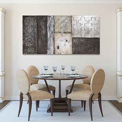 Stacked 2 Textured Metallic Wall Art