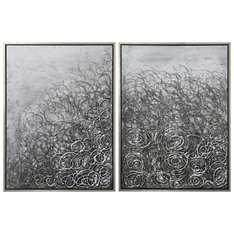 Circular Logic Textured Metallic Wall Art 2 pc Set