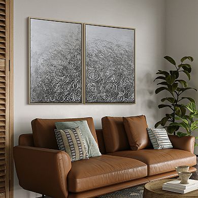 Circular Logic Textured Metallic Wall Art 2-piece Set