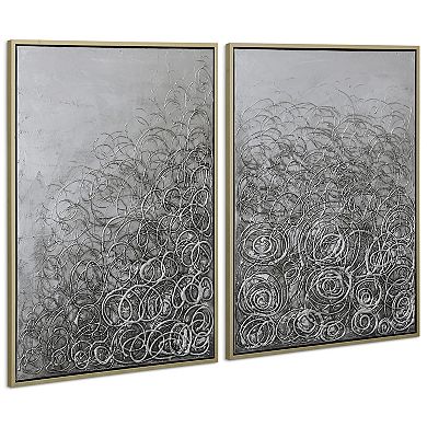 Circular Logic Textured Metallic Wall Art 2-piece Set