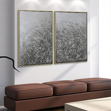 Circular Logic Textured Metallic Wall Art 2-piece Set