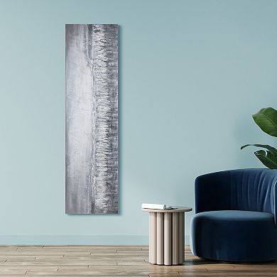 Silver Finish Dust Textured Metallic Wall Art