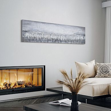 Silver Finish Dust Textured Metallic Wall Art