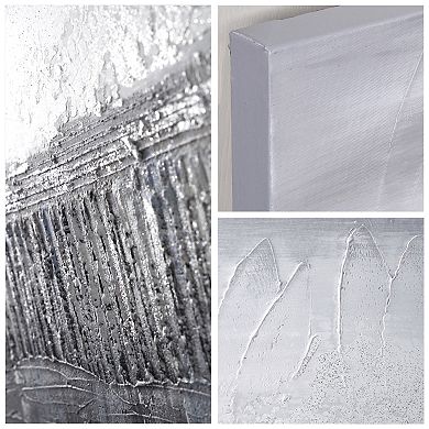 Silver Finish Dust Textured Metallic Wall Art