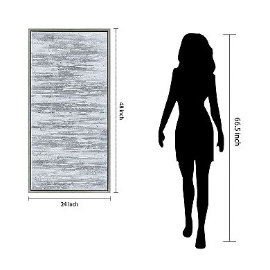 Silver Finish Textured Metallic Wall Art