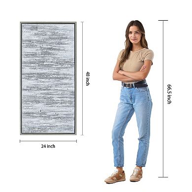 Silver Finish Textured Metallic Wall Art