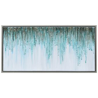 Green Frequency Textured Metallic Wall Art