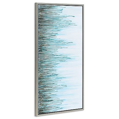 Green Frequency Textured Metallic Wall Art