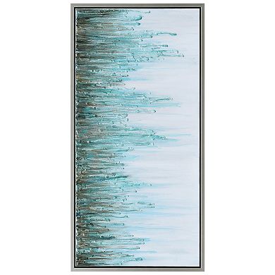 Green Frequency Textured Metallic Wall Art