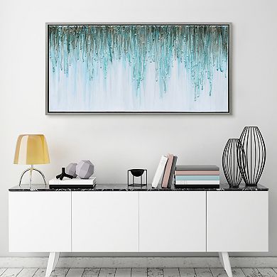 Green Frequency Textured Metallic Wall Art