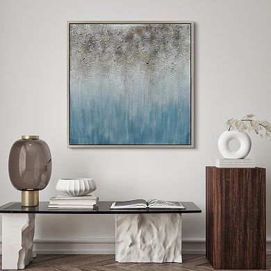 Blue Shadow Textured Metallic Wall Art